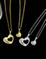 Fashion Big Love + Small Love (1 Set) - Gold Titanium Steel Alphabet Heart Necklace Set