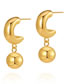 Fashion Gold Gold-plated Copper Geometric Ball Hoop Earrings