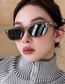 Fashion Beige Gray Flakes Pc Square Large Frame Sunglasses