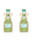 Fashion Color Alloy Oil Dripping Diamond Bow Wine Bottle Earrings