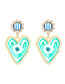 Fashion Sky Blue Alloy Diamond Drop Oil Heart Eye Earrings