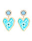 Fashion Sky Blue Alloy Diamond Drop Oil Heart Eye Earrings