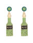 Fashion Color Alloy Oil Drip Diamond Alphabet Wine Bottle Earrings