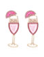 Fashion Color Alloy Oil Drip Pearl Goblet Stud Earrings