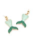Fashion Color Alloy Oil Drop Fishtail Earrings