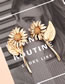 Fashion White K Alloy Geometric Sunflower Stud Earrings