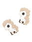 Fashion White Alloy Oil Drip Pearl Pony Stud Earrings