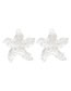Fashion White K Alloy Flower Stud Earrings