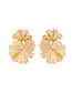 Fashion White K Alloy Pleated Flower Stud Earrings