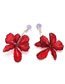 Fashion Red Acrylic Flower Earrings