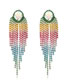 Fashion Color Metal Diamond Gradient Claw Chain Tassel Hoop Earrings