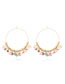 Fashion Mixed Color Stone Beaded Round Earrings