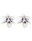 Fashion White Alloy Drip Leaf Stud Earrings
