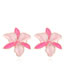 Fashion Pink Alloy Drip Leaf Stud Earrings