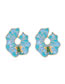 Fashion Mixed Color Alloy Drip Leaf Stud Earrings