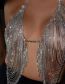 Fashion Set Geometric Diamond Cutout Bra Panty Body Chain Set