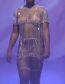 Fashion Silver Rhinestone Long Tassel Dress Body Chain