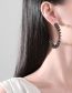Fashion Silver Geometric C-shaped Earrings In Brass And Diamonds