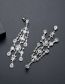 Fashion Silver Copper And Diamond Geometric Tassel Earrings