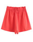 Fashion Pink Polyester Elastic High Waist Shorts