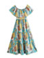 Fashion Color Woven Print One Shoulder Dress