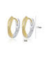 Fashion Gold And Silver Color Contrast Gold And Silver Contrast Textured Round Earrings