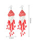 Fashion Red Bead Woven Tassel Earrings
