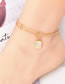 Fashion Gold Bracelet + Bracelet Titanium Square Brand Shell Butterfly Double Chain Foot Necklace Bracelet Set