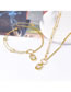 Fashion Gold Bracelet Titanium Square Shell Butterfly Double Chain Bracelet