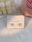 Fashion Off White Pure Copper Flower Stud Earrings