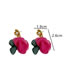 Fashion Gold Fabric Floral Earrings