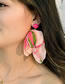 Fashion Green Fabric Flower Tassel Earrings