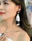 Fashion Black And White Alloy Drip Oil Flower Tassel Earrings