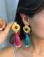 Fashion Blue Alloy Geometric Tassel Earrings