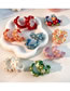 Fashion Color Fabric Embroidered Flower C-shaped Earrings