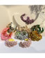 Fashion Color Matching Fabric Flower C-shaped Earrings
