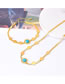 Fashion Roman Turquoise Necklace Titanium Steel Set Round Turquoise Snake Chain Necklace