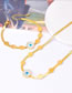 Fashion Roman Turquoise Necklace + Bracelet Titanium Steel Set Round Turquoise Snake Chain Necklace Bracelet Set