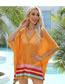 Fashion Orange Open-knit Long-sleeve Sun Protection Blouse