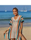Fashion Apricot Color Striped Knit Sunscreen Blouse