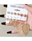 Fashion 7# Alloy Geometric Leaf Pearl Earring Set