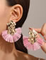 Fashion Red 11712 Alloy Geometric Heart Fan-shaped Tassel Earrings