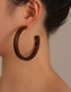 Fashion Beige Resin Geometric C-shaped Earrings