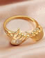 Fashion Silver Alloy Diamond Hand In Hand Ring