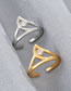Fashion Gold Alloy Diamond Geometric Open Ring