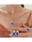 Fashion Black Alloy Diamond Drop Necklace Earrings Ring Set