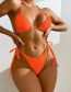 Fashion Orange Polyester Strap Split Swimsuit