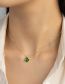 Fashion Green Geometric Diamond Clover Necklace