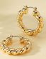 Fashion Gold Metal Braided Round Earrings