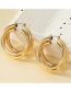 Fashion Gold Alloy Geometric Round Earrings